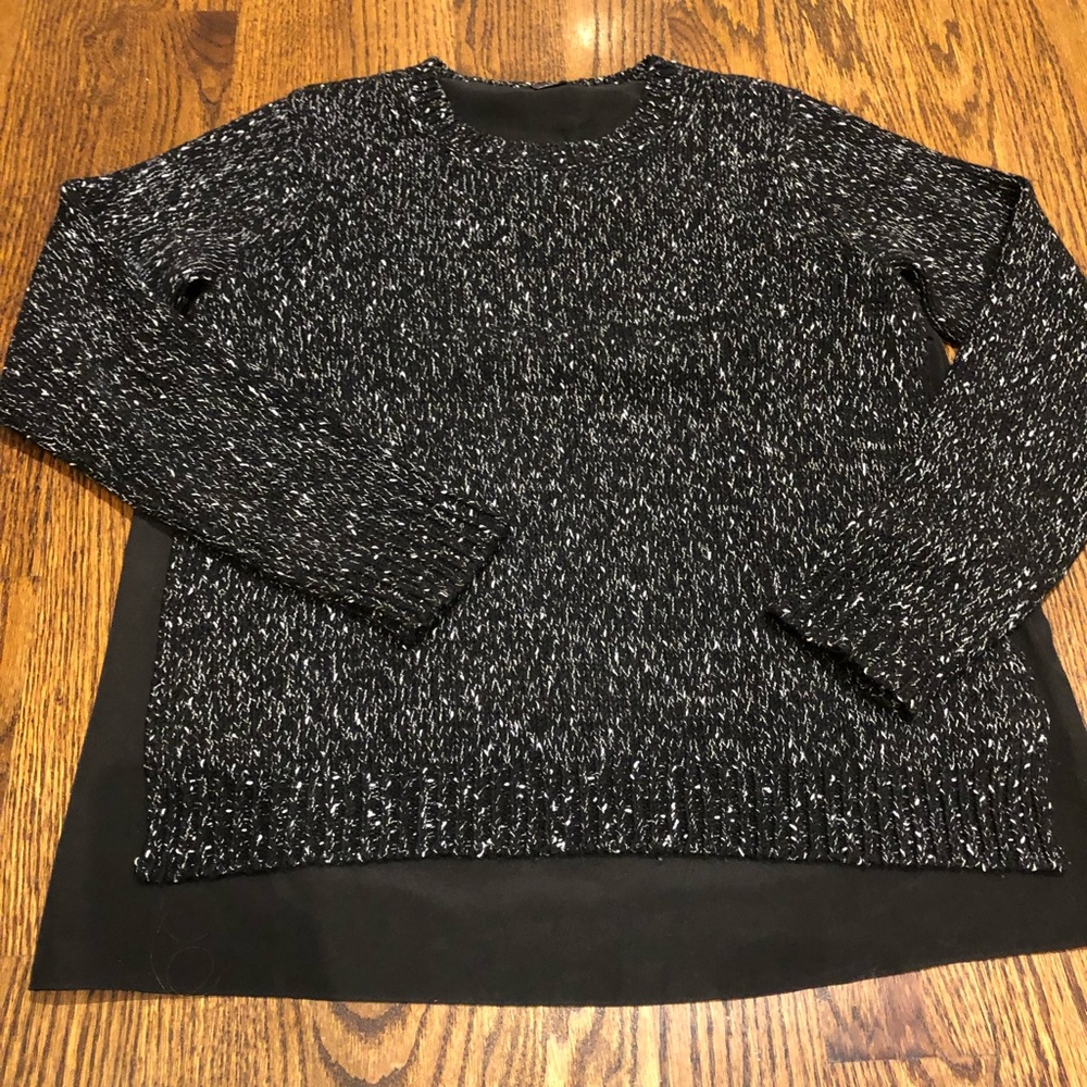 Club Monaco Black sweater & blouse combo.